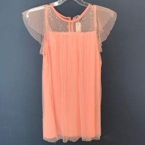 Very J peach babydoll dress with Pearl details